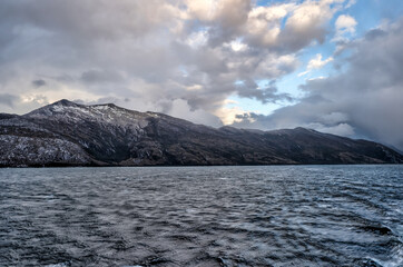Mountain landscapes and glaciers in the Beagle Channel, Tierra del Fuego, southern Argentina

