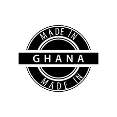 Fototapeta na wymiar Made in Ghana stamp icon vector logo design template