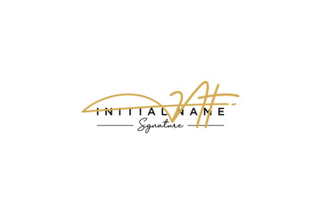 Initial NT signature logo template vector. Hand drawn Calligraphy lettering Vector illustration.