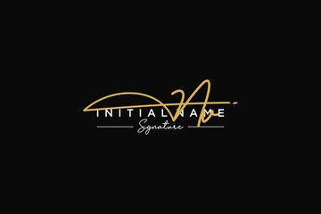Initial NV signature logo template vector. Hand drawn Calligraphy lettering Vector illustration.