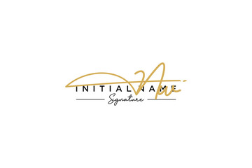 Fototapeta na wymiar Initial NW signature logo template vector. Hand drawn Calligraphy lettering Vector illustration.