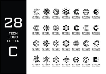 Technology logo bundle letter C. - obrazy, fototapety, plakaty
