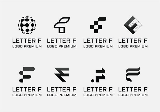 Creative logo design bundle letter F.