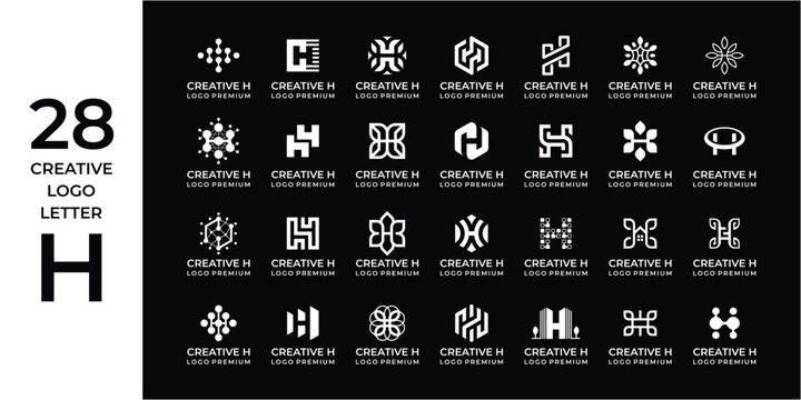 Creative logo design bundle letter H.