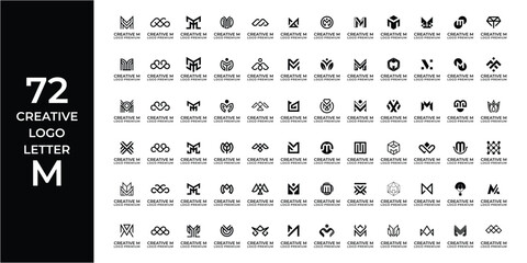 Creative logo design bundle letter M. - obrazy, fototapety, plakaty