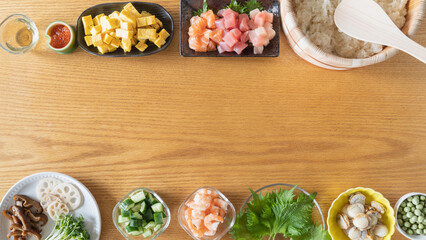 日本の料理｜ちらし寿司の調理　イメージ