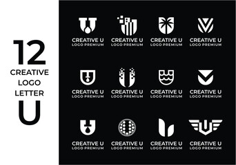 Creative logo design bundle letter U.