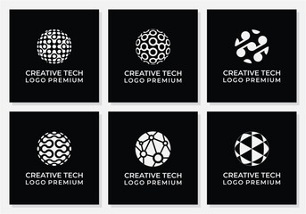 Technology creative logo design bundle.