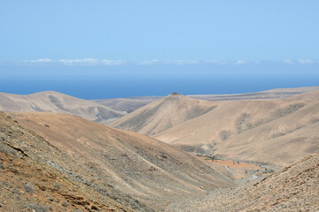 Fototapeta na wymiar Panoramic views from the Las Peñitas ravine in Fuerteventura