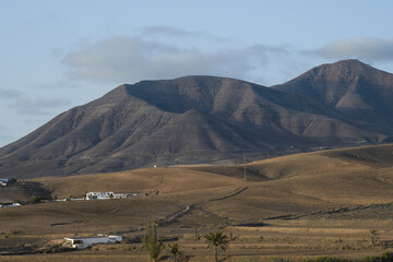 Volcanic landscape in the municipality of La Oliva in Fuerteventura