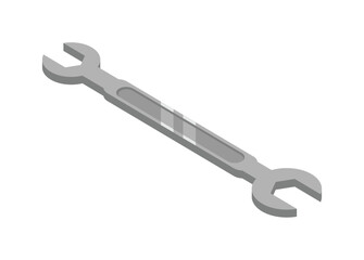 Wrench in isometric view. Simple flat illustration.