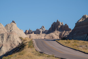 The road heading out of the Badlands.
