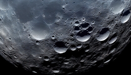 Moon surface closeup, planet craters - obrazy, fototapety, plakaty