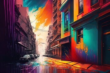 Unveiling Our Creativity in Cityscapes Through Colourful Paintings Generative AI