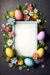 Naklejka na ściany i meble Generative AI Easter Egg and frame
