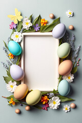 Naklejka na ściany i meble Generative AI Easter Egg and frame