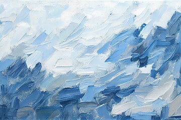 Abstract watercolor oil painting texture colored blue and white, banner by generative AI