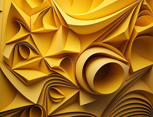 Yellow Cutout Paper: Abstract Background for Design Projects
