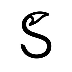 stingray minimalistic icon, with typographical symbol S