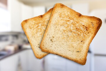 Two tasty toasted hot bread pieces