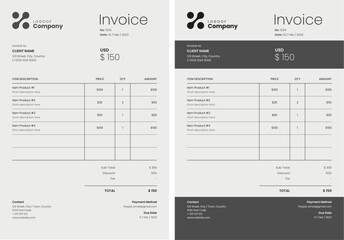 Payment Invoice Template with simple modern design