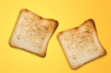 Two tasty toasted hot bread pieces
