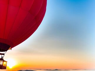 hot air balloon in sunset