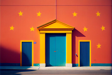 Minimalism, colorful Europe