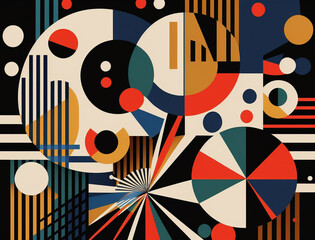 Abstract Bauhaus Geometric Pattern Background