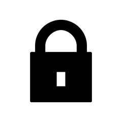 Simple Closed Padlock or Lock Sign with Keyhole. Vector Image.