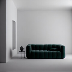 Modern minimalist a velvet couch. Mock-up