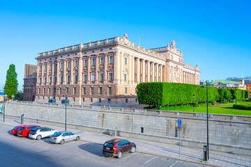 Swedish Parliament building on a sunny day