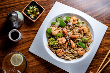 stir fried noodles with shrimp