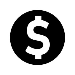 US Dollar Coin Money Round Circle Symbol Icon. Vector Image.