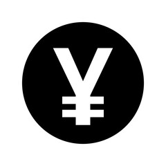 Japanese Yen or Chinese Yuan Coin Money Round Circle Symbol Icon. Vector Image.