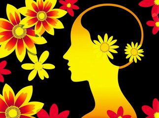 floral background with butterflies women's day background 