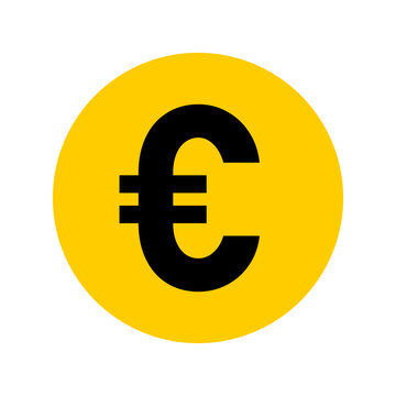 Euro Coin Money Round Circle Symbol Icon. Vector Image.