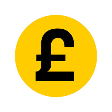 British Pound Sterling Coin Money Round Circle Symbol Icon. Vector Image.