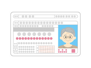 年配男性の、運転経歴証明書カードのイラスト