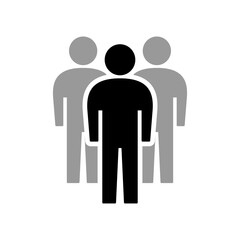 Fototapeta na wymiar Simple Basic Leader and Group of People Communication or Team Work Icon. Vector Image.