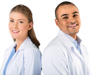 A Happy couple professionals doctor