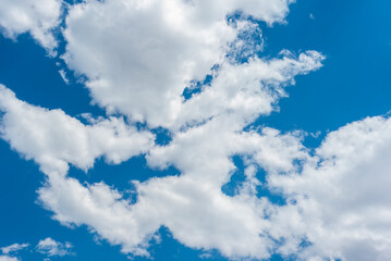 Beautiful summer sky with cumulus clouds