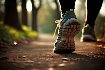 Feet jogging in a park (AI Generated)