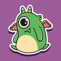 cute monster cartoon doodle design for coloring, backgrounds, stickers, logos, symbol, icons and more