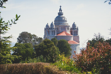 View of Basilica Santa Luzia Sanctuary Church in Viana do Castelo, Alto Minho, Norte Region of...