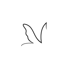 ILLUSTRATION OF BUTTERFLY AND LETTER N