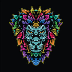 lolipop colorful decorative lion pattern mascot