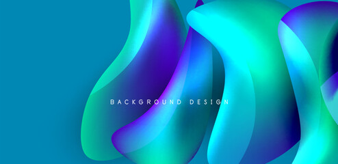 Fluid color liquid 3d elements abstract background
