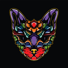 lolipop colorful decorative cat pattern mascot