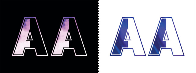 Letter AA logo design vector template. Creative modern luxurious logotype for corporate business identity